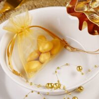 Bolsas de organza 8 x 10 cm - dorado Bolsas de organza