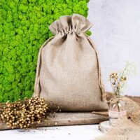 Bolsas de lino natural 22 x 30 cm Bolsitas con cierre rápido y fácil