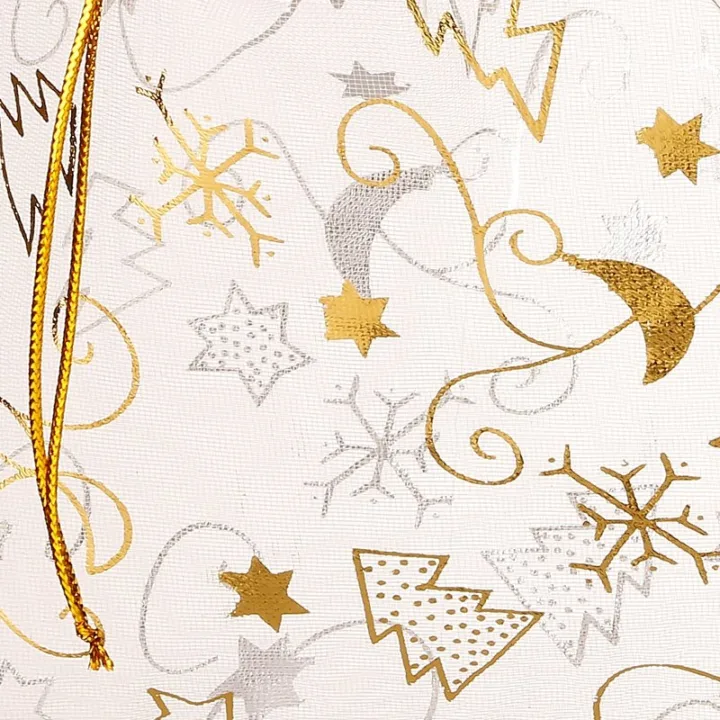 Bolsas de organza 26 x 35 cm - Navidad / 8 Bolsas de organza