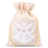 Bolsas de yute 15 x 20 cm - ángel blanco Bolsa de yute