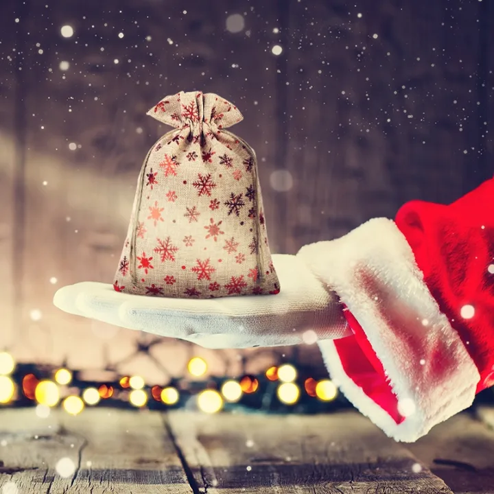 Bolsas de yute 18 x 24 cm - natural / estrellas Bolsas ocasionales