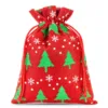 Bolsas de yute 18 x 24 cm - rojo / árbol de Navidad Bolso de la Navidad