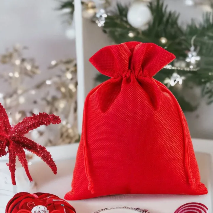 Bolsas de yute 18 x 24 cm - rojo San Valentín