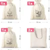 Bolsas estilo lino para verduras (3 uds) y bolsas de compra de algodón (2 uds) (EN) Bolsas de algodón