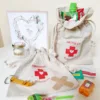 Bolsitas estilo lino 15 x 20 cm con la impresión - natural / Kit de resaca Bolsas medianas