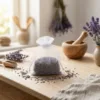 Bolsita de organza con lavanda seca para armarios.