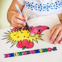 Bolsas estilo lino con la impresión 30 x 40 cm - bolsas para colorear con rotuladores Kits