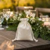 Bolsas de algodón para detalles de boda y decoración.