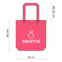 Bolsa de algodón 38 x 42 cm con asas largas - natural Para mascota