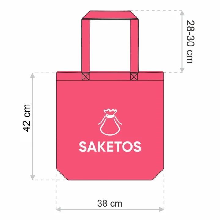 Bolsa de algodón 38 x 42 cm con asas largas - natural Para mascota