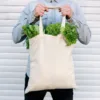 Bolsa de algodón 38 x 42 cm con asas largas - natural Ropa y ropa interior
