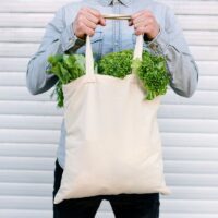 Bolsa de algodón 38 x 42 cm con asas largas - natural Ropa y ropa interior