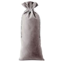 Bolsa de terciopelo 16 x 37 cm - gris plata Bolsas plata / gris