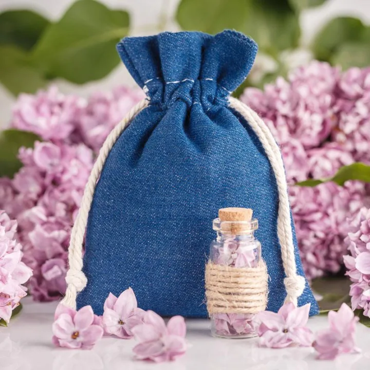 Bolsas de jeans 10 x 13 cm - azul Bolsas de algodón