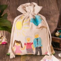 Bolsitas estilo lino 15 x 20 cm - natural Baby Shower