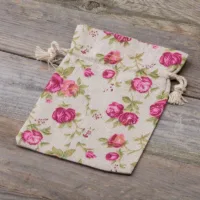 Bolsitas estilo lino con la impresión 15 x 20 cm - natural / rosas Viajes