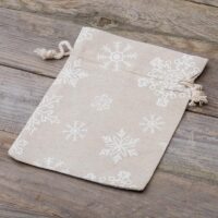 Bolsitas estilo lino con la impresión 15 x 20 cm - natural / nieve Sectores / Envoltorios para…