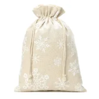 Bolsa estilo lino con la impresión 26 x 35 cm - natural / nieve Bolso de la Navidad