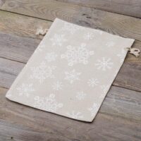 Bolsa estilo lino con la impresión 30 x 40 cm - natural / nieve Bolsas grandes de lino