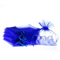 Bolsas de organza 10 x 13 cm - azul Decoraciones de mesa