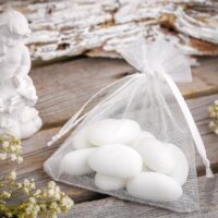 Bolsas de organza 10 x 13 cm - blanco San valentín