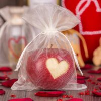 Bolsas de organza 10 x 13 cm - ecru San valentín