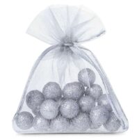 Bolsas de organza 10 x 13 cm - gris plata Bolsas plata / gris