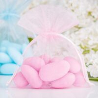 Bolsas de organza 10 x 13 cm - rosa claro San Valentín