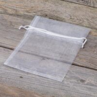 Bolsas de organza 12 x 15 cm - blanco Agradecimiento a los invitado