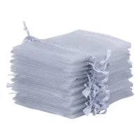 Bolsas de organza 12 x 15 cm - gris plata Día de la Mujer