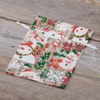 Bolsas de organza 12 x 15 cm - Navidad / 5 Bolsas con impresion