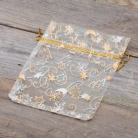 Bolsas de organza 12 x 15 cm - Navidad / 8 Productos cosméticos