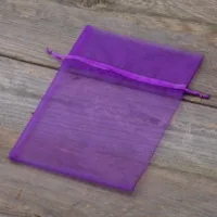 Bolsas de organza 13 x 18 cm - violeta oscuro Día de la Mujer