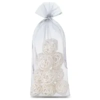 Bolsas de organza 13 x 27 cm - gris plata Bolsas medianas 13x27 cm