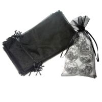 Bolsas de organza 13 x 27 cm - negro Bolsas de organza