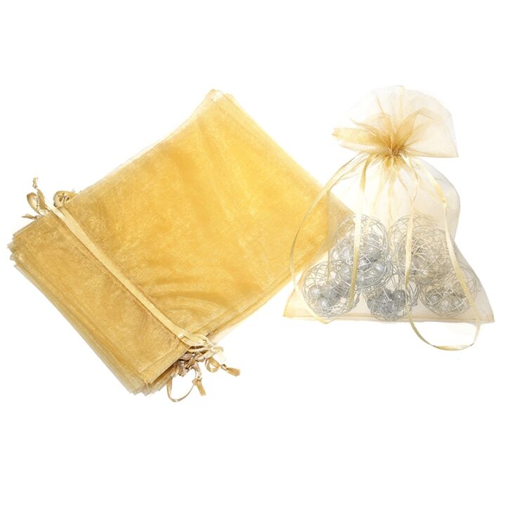 Bolsas de organza 15 x 20 cm - dorado Velas