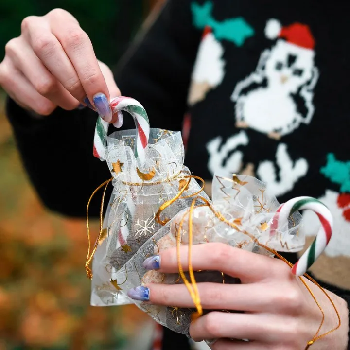 Bolsas de organza 15 x 20 cm - Navidad / 8 Bolsas de organza
