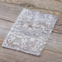 Bolsas de organza 15 x 20 cm - Navidad / 2 Bolsas con impresion