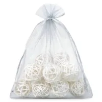 Bolsas de organza 22 x 30 cm - gris plata Bolsas plata / gris