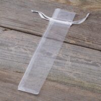 Bolsas de organza 3,5 x 19 cm - blanco Bautismo