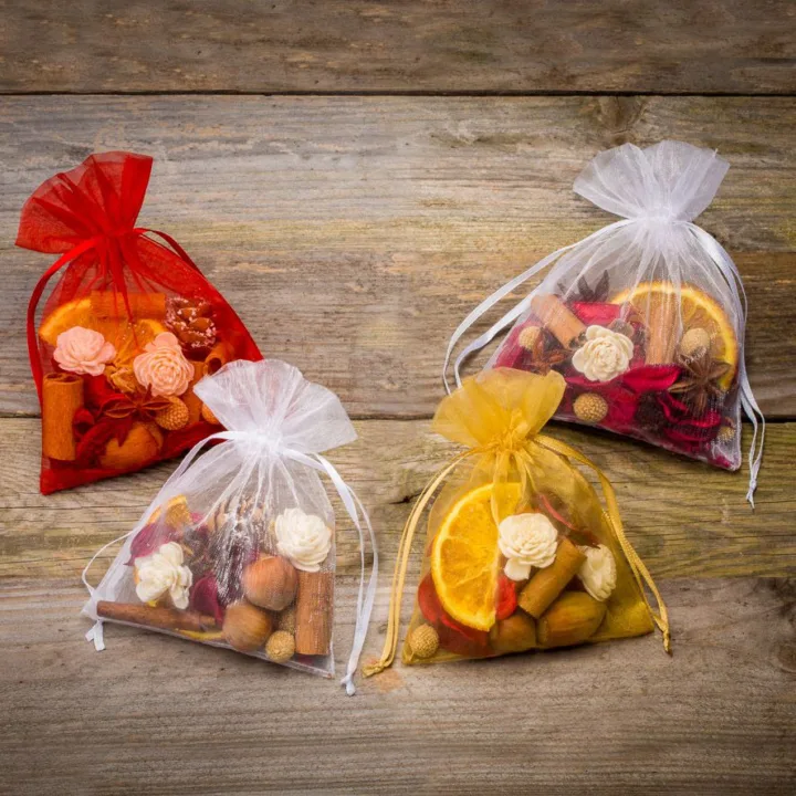 Bolsas de organza 3,5 x 19 cm - mix de colores Kits