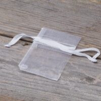 Bolsas de organza 5 x 7 cm - blanco Agradecimiento a los invitado