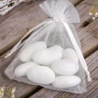 Bolsas de organza 5 x 7 cm - ecru Bolsas de organza