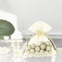 Bolsas de organza 5 x 7 cm - ecru Agradecimiento a los invitado