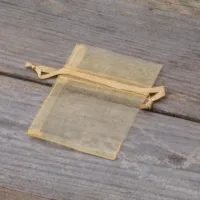 Bolsas de organza 6 x 8 cm - dorado Lavanda y productos secos perfumados