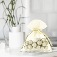 Bolsas de organza 6 x 8 cm - ecru Decoraciones de mesa