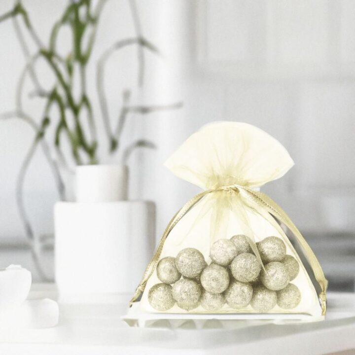 Bolsas de organza 6 x 8 cm - ecru Decoraciones de mesa