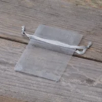 Bolsas de organza 6 x 8 cm - gris plata Bolso de la Navidad