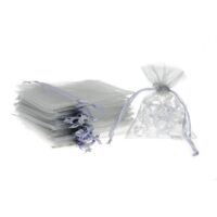 Bolsas de organza 6 x 8 cm - gris plata Bautismo