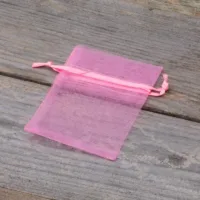 Bolsas de organza 6 x 8 cm - rosa San Valentín